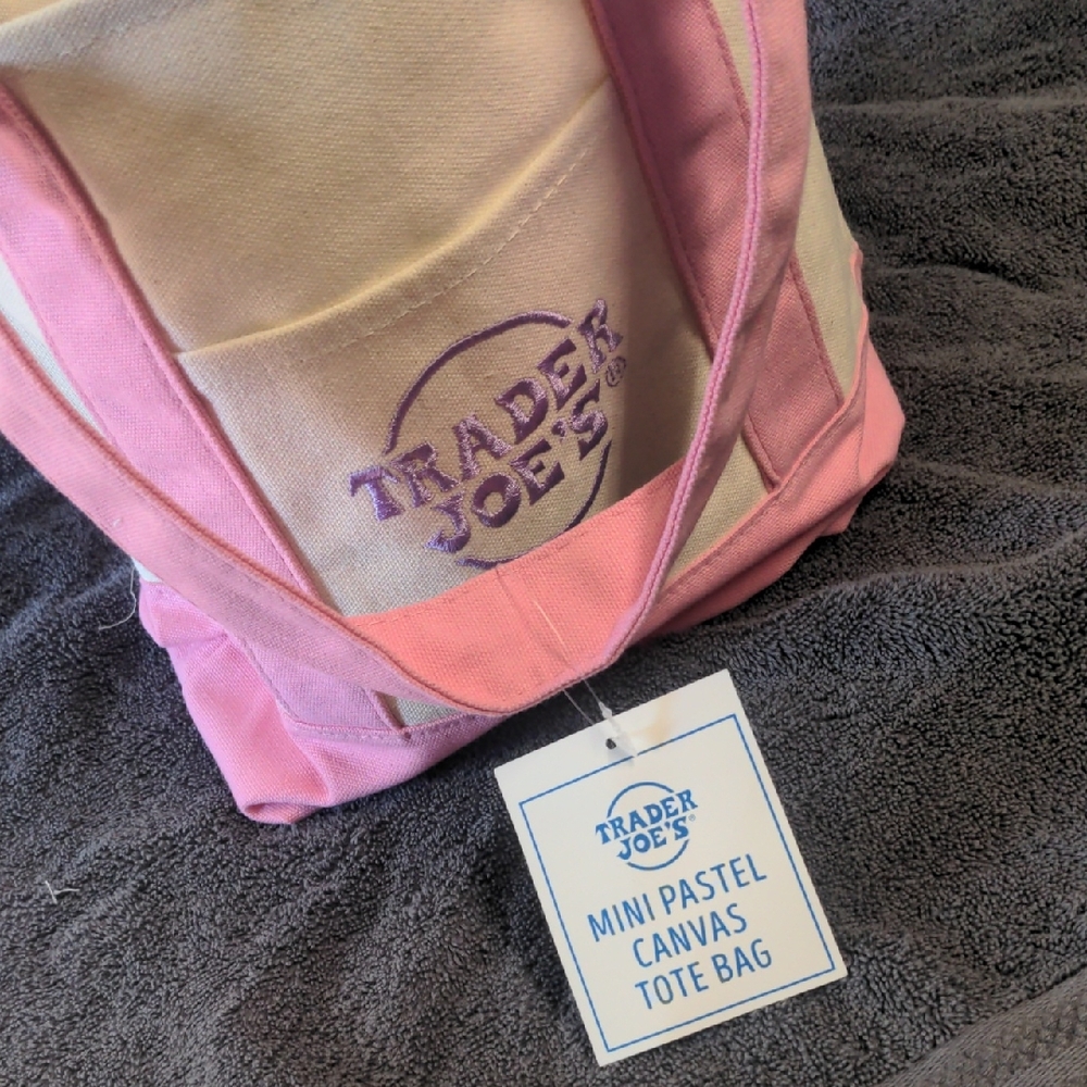 Trader Joe's Mini Pastel Canvas Tote Bag